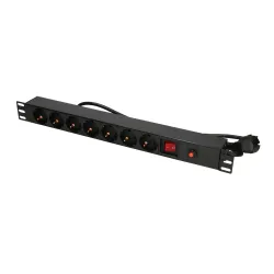 EL 19'' 1U 7 Socket with switch PDU 7-eu
